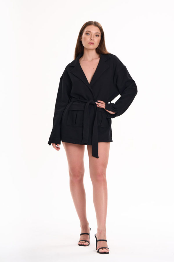 black Waffle Robe - Oversized Fit