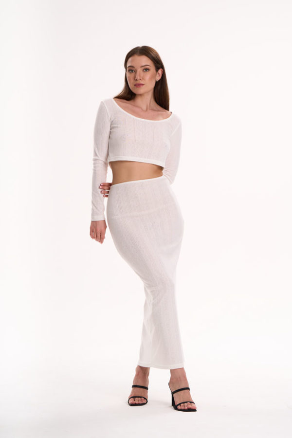 buy white Pointelle Skirt