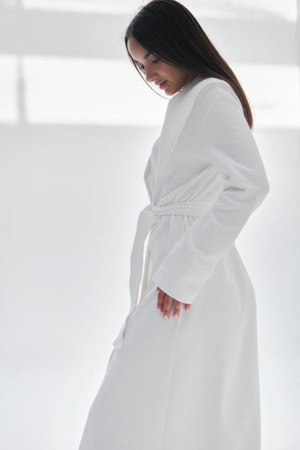 buy white Dramatic Collar Robe jacket for woman