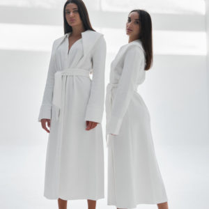 buy white Dramatic Collar Robe jacket for woman