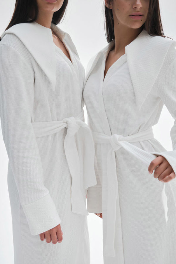 buy white Dramatic Collar Robe jacket for woman